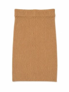 Stretch Ribbed Pencil Skirt in Camel